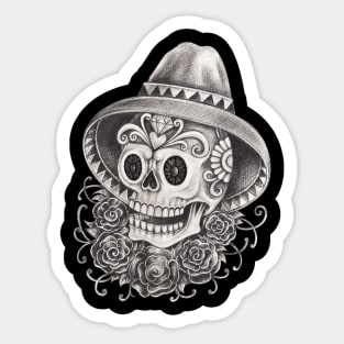 Sugar skull day of the dead. Sticker